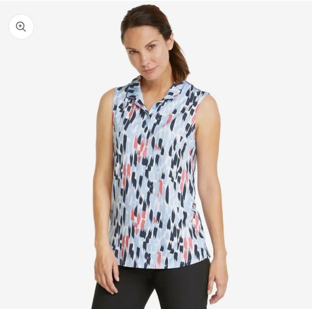 NWT PUMA Golf UPF40 Cloudspun sleeveless polo shirt - serenity rose - MEDIUM